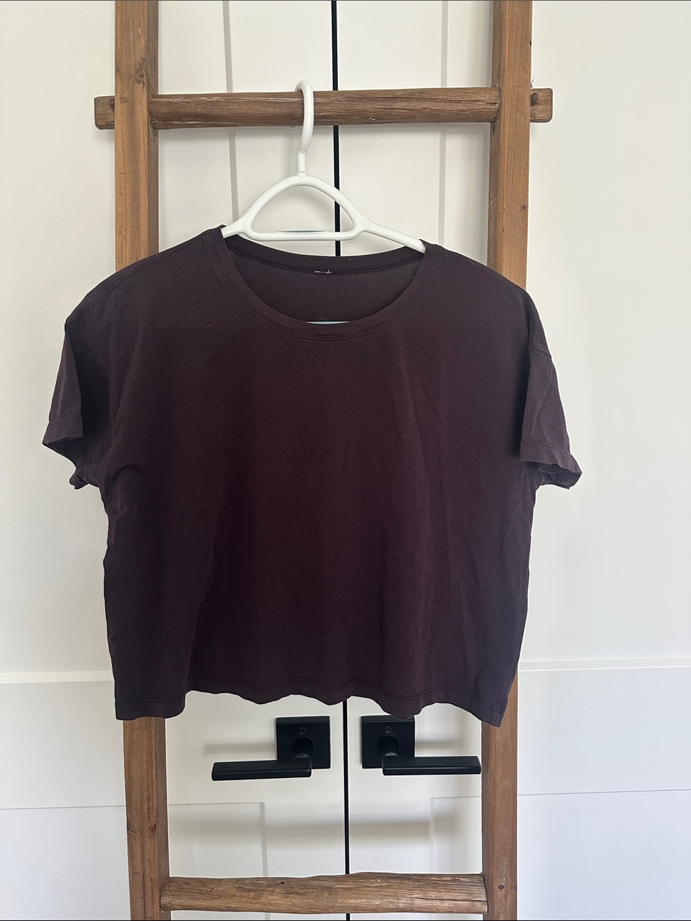 lululemon athletica Women's Crop Tee in Deep Plum